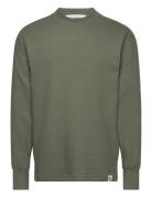 Calvin Klein Jeans Woven Tab Waffle Ls Khaki Green