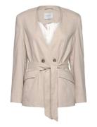 Dante6 D6Sera Belted Linen Blazer Beige