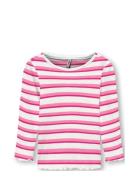 Kids Only Kmgevig L/S Rib Top O-Neck Jrs Rosa