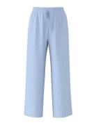 Selected Femme Slfviva-Gulia Hw Long Linen Pant Noos Blå