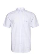 GANT Reg Poplin Gingham Ss Shirt Blå