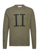 Les Deux Encore Intarsia Recycled Knit Khaki Green