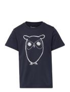 Knowledge Cotton Apparel Big Owl T-Shirt - Gots/Vegan Svart