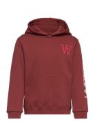 Wood Wood Izzy Kids Sleeve Print Hoodie Röd