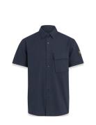 Belstaff Scale Short Sleeve Shirt Marinblå