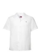 Tommy Jeans Tjm Linen Blend Camp Shirt Ext Vit