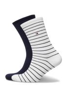 Tommy Hilfiger Th Women Sock 2P Small Stripe Vit