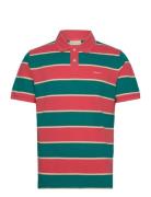 GANT Stripe Pique Ss Polo Röd