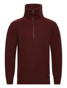 Armor Lux Sweater Zip-Up Collar Héritage Burgundy