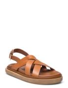 ALOHAS Trunca Tan Leather Sandals Brun