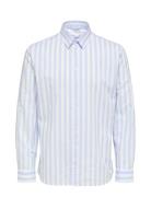 Selected Homme Slhregnew-Linen Shirt Ls Classic Blå