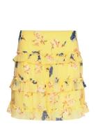 Lauren Ralph Lauren Floral Ruffle-Trim Georgette Miniskirt Gul