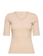 Basic Apparel Ludmilla Ss Tee Gots Beige