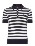 Tommy Hilfiger Co Lyocell Button Polo Ss Swt Svart