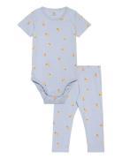 Lindex Set Body Leggings Lemons Blå