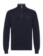 GANT Cotton Pique Halfzip Marinblå