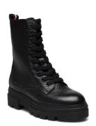 Tommy Hilfiger Monochromatic Lace Up Boot Svart