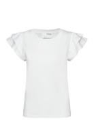 Selected Femme Slfcamila Ss Ruffle Tee Vit