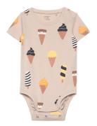 Lindex Body Short Sleeved Icecreams Beige