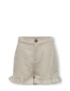 Kids Only Kogcaro Frill Linen Shorts Wvn Kräm