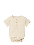 Lil'Atelier Nbmhoman Ss Loose Body Shirt Lil Beige