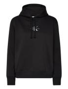 Calvin Klein Jeans Monologo Regular Hoodie Svart