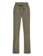 Mango Cotton Jogger-Style Trousers Khaki Green