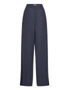 Gina Tricot Linen Trousers Marinblå