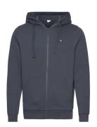 Knowledge Cotton Apparel Ask Regular Zip Hood Kangaroo Badge Marinblå