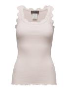 Rosemunde Rwbabette Silk Sl U-Neck Long Lace Rosa
