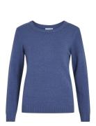 Vila Viril O-Neck L/S Knit Top - Noos Blå