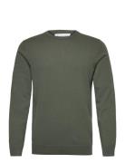 Davida Cashmere Man O-Neck Plain Grön