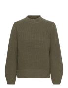 Selected Femme Slfleslie Ls Knit O-Neck Khaki Green