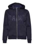 GANT D2. Gant Logo Zip Hoodie Marinblå