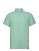 Sebago Linen Shirt Short Sleeve Grön