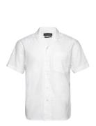 Clean Cut Copenhagen Bowling Cotton Linen Shirt S/S Vit