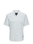 ONLY & SONS Onscaiden Ss Solid Resort Linen Shirt Blå