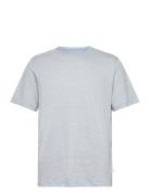 Knowledge Cotton Apparel Narrow Striped Slub Tee - Gots/Vega Blå