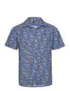 Morris Printed Short Sleeve Shirt Blå