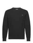 GANT Cotton Texture C-Neck Marinblå