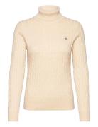 GANT Stretch Cotton Cable Turtleneck Kräm