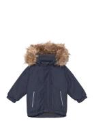 Color Kids Parka W. Fake Fur Marinblå