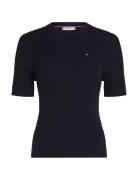Tommy Hilfiger Co Cable Rwb C-Nk Ss Swt Marinblå