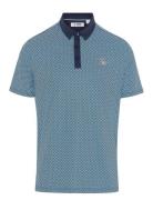 Original Penguin Golf All-Over Retro Micro Floral Print Polo Blå