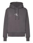 Calvin Klein Jeans Washed Monologo Regular Hoodie Svart