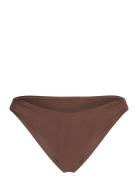 Gina Tricot High Leg Bikini Brief Brun