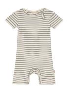 Petit Piao Jumpsuit S/S Modal Striped Blå