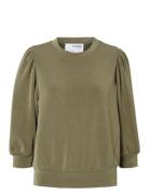 Selected Femme Slftenny 3/4 Sweat Top Noos Khaki Green