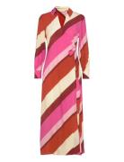 GANT Striped Maxi Wrap Dress Röd