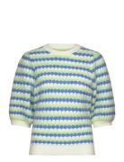 Stella Nova Knitted Wave Stripe Short Sleeved S Blå